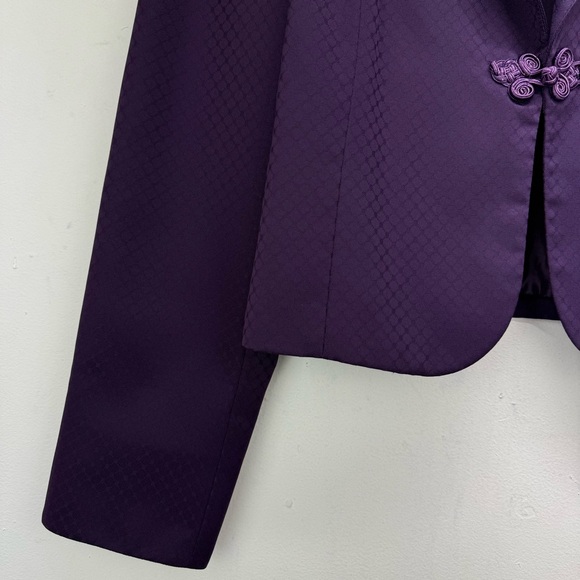 Giorgio Sant’Angelo size 12 Women’s Purple Pleated Hem Dress & Jacket 2Pc Set - Picture 12 of 16